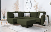 Modulares Sofa Jessica mit Schlaffunktion - Piniengrün-Velare - Livom