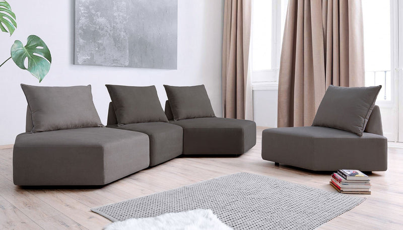 Modulares Sofa Katrina mit Schlaffunktion - Anthrazit-Mollia - Livom