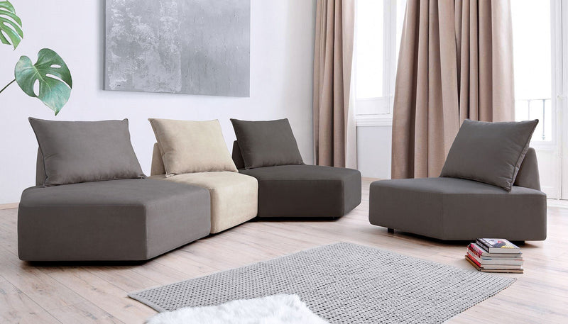 Modulares Sofa Katrina mit Schlaffunktion - Honig-Mollia - Livom