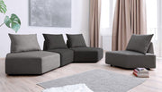 Modulares Sofa Katrina mit Schlaffunktion - Mittel-Grau-Velare - Livom